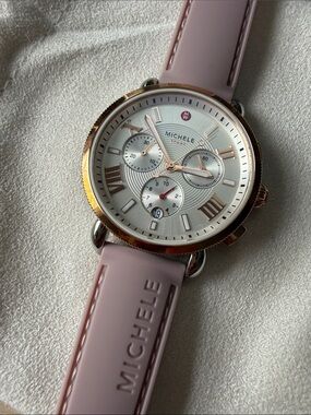 Michele Sporty Sport Sail Chronograph watch - Pink